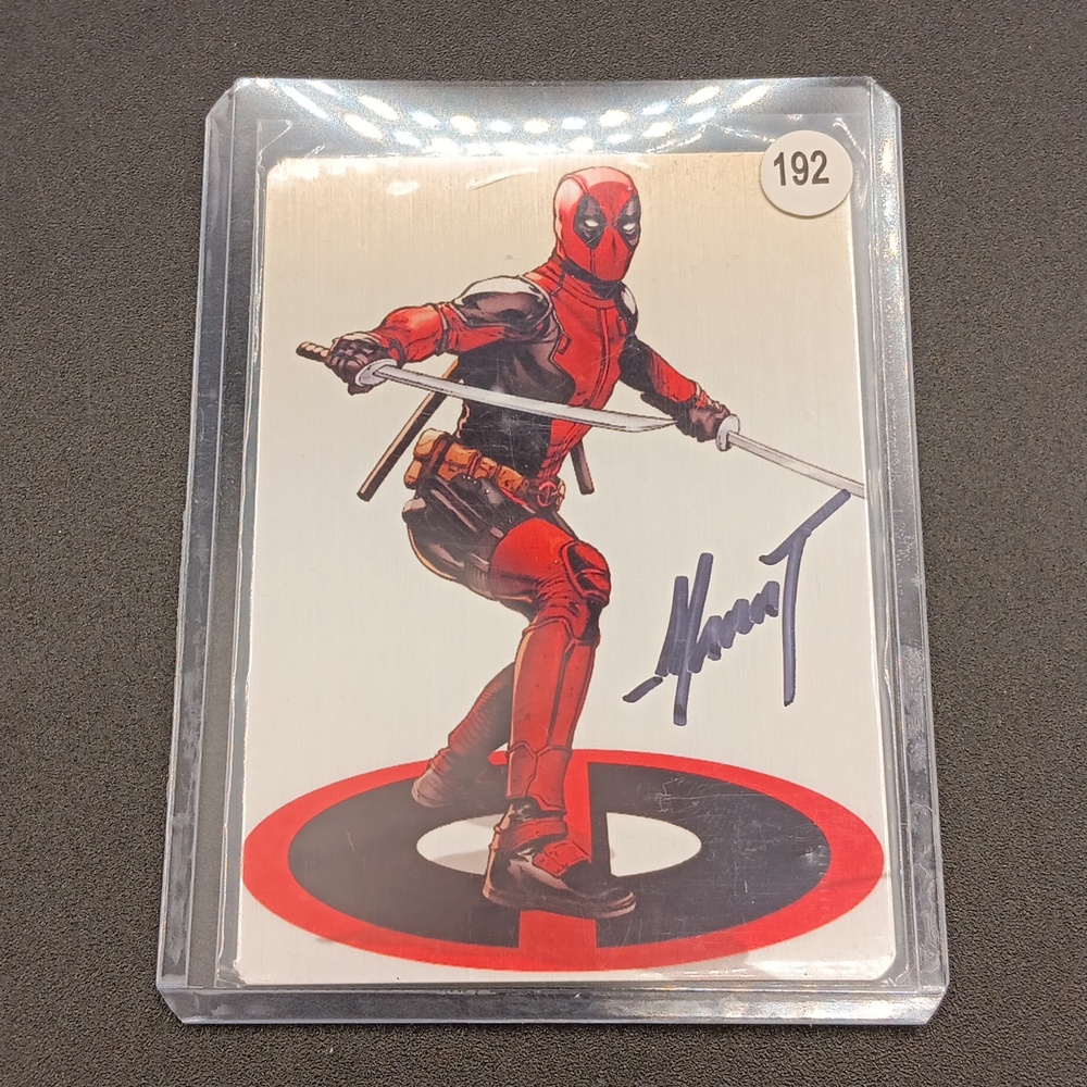 Deadpool metal card signed by Marat Mychaels With COA